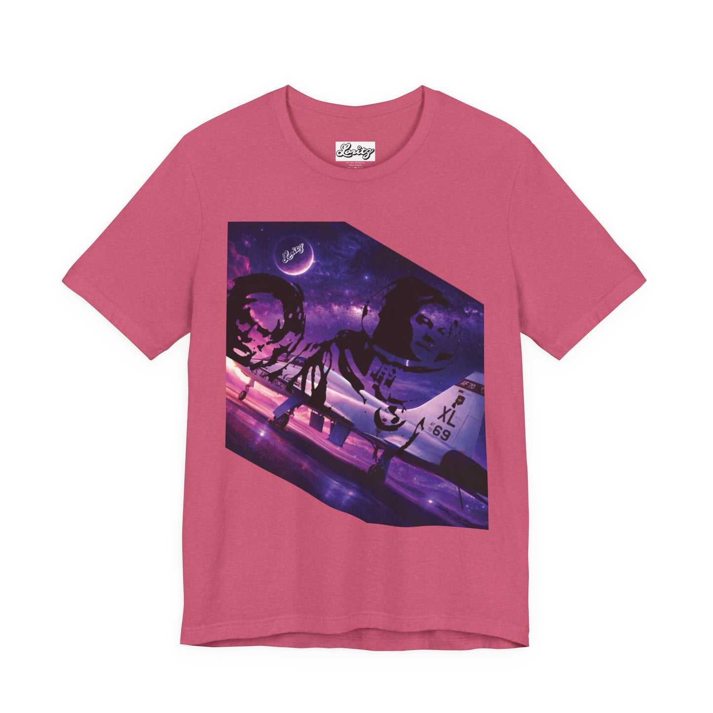 Cosmic Flight” Jet & Galaxy Graphic T-Shirt – Futuristic Streetwear Tee