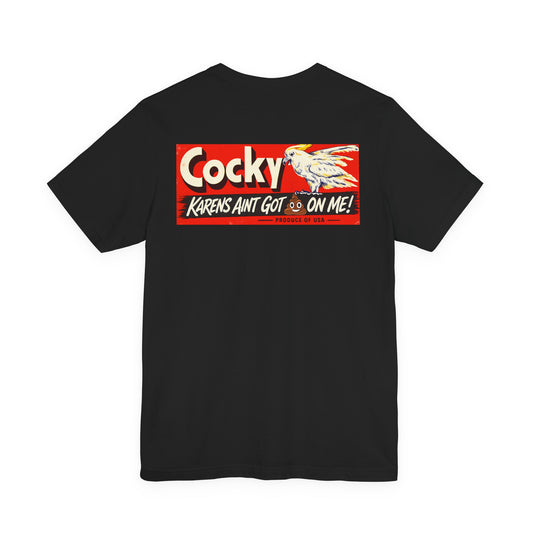 Watch My Back Cockatoo T-Shirt – “Cocky” Graphic Tee