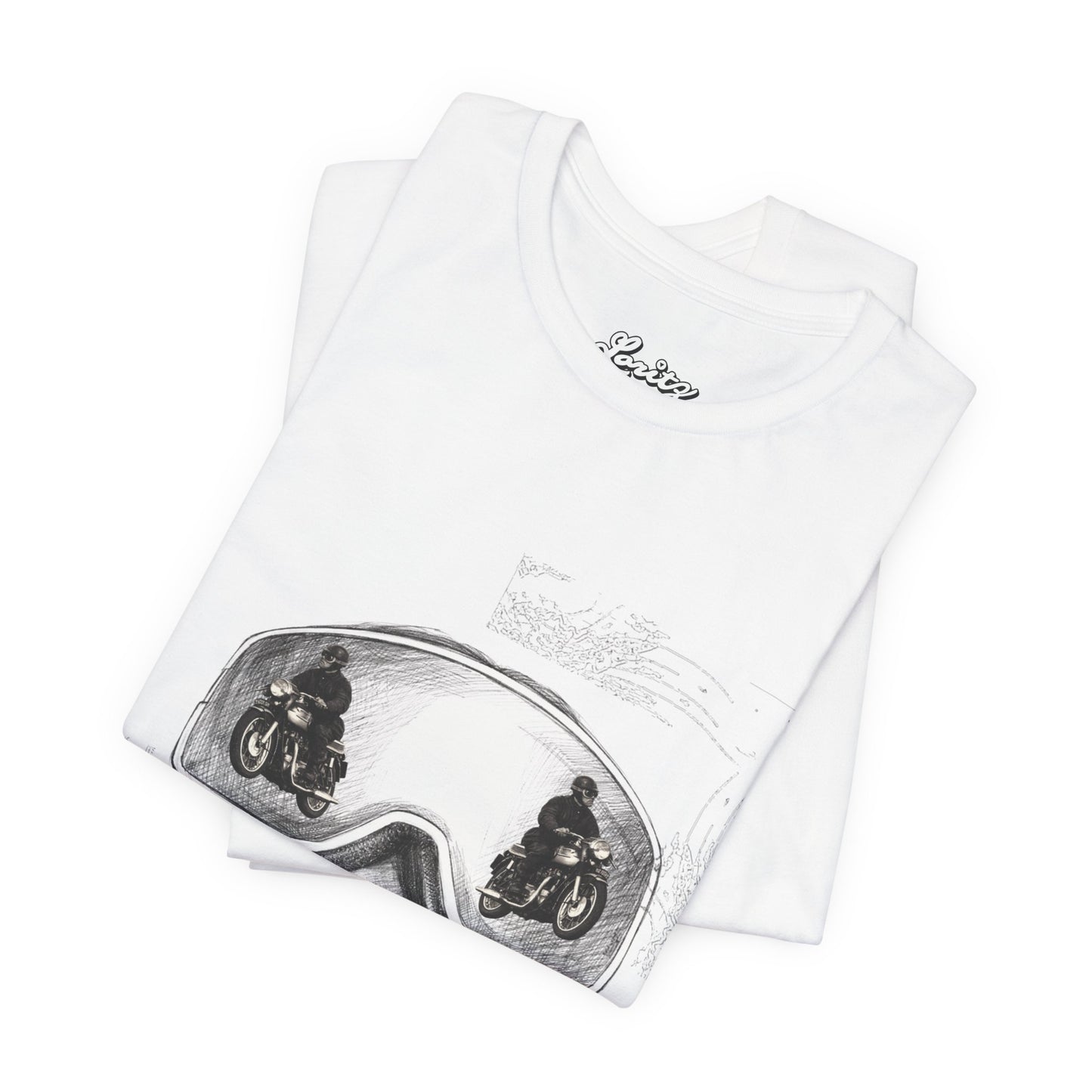 Ski Goggle Eyes Graphic Tee — Retro Motorcycle Racing T‑Shirt