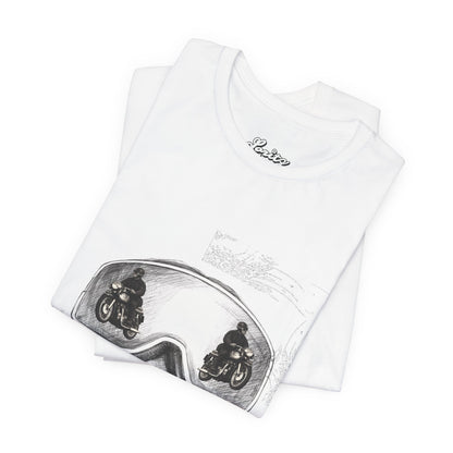 Ski Goggle Eyes Graphic Tee — Retro Motorcycle Racing T‑Shirt