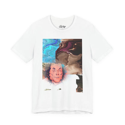 Abstract Portrait Graphic T-Shirt – Modern Art Glitch Face Tee, Streetwear Design