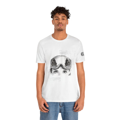 Ski Goggle Eyes Graphic Tee — Retro Motorcycle Racing T‑Shirt