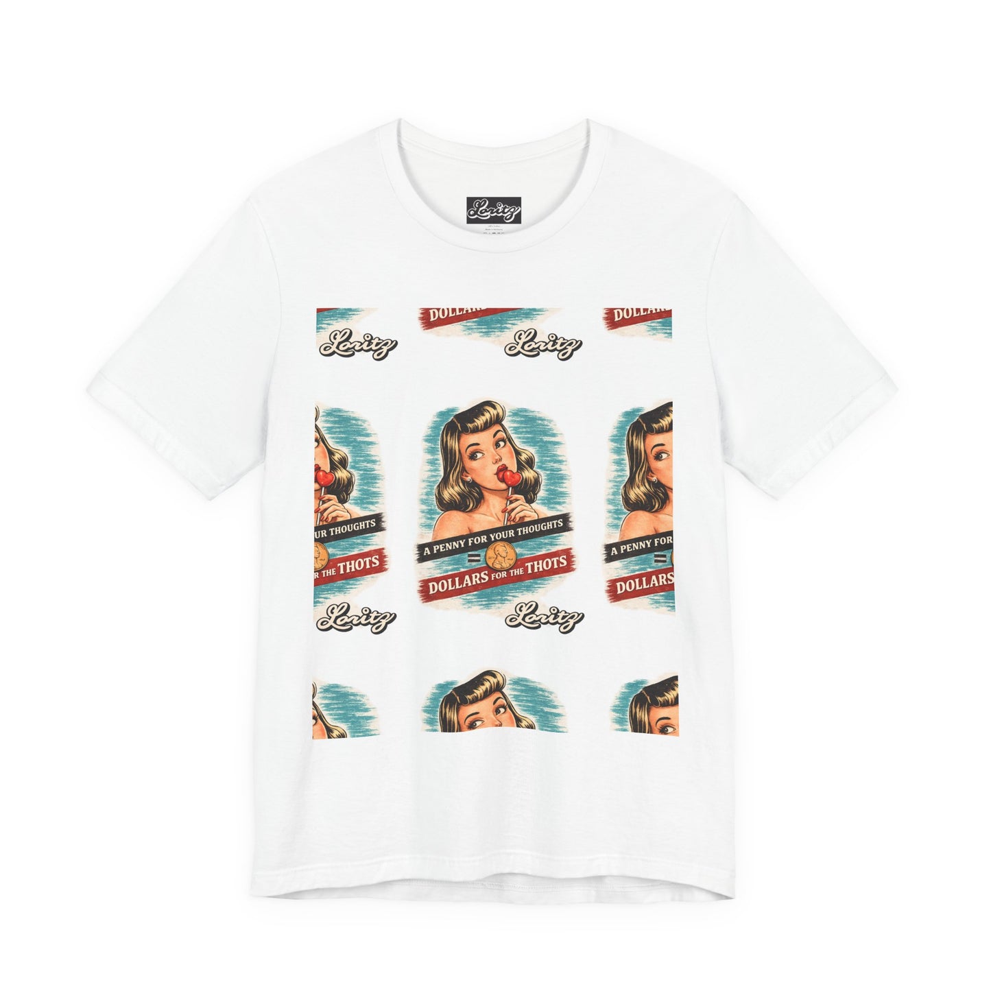 Retro Pin-Up 'Dollars 4 Thots' Graphic Tee