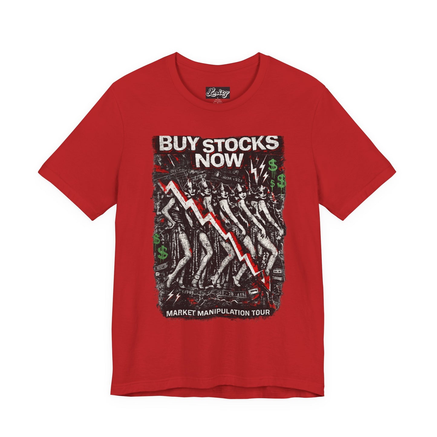 Buy Stocks Now Graphic Tee — Market Manipulation Tour Shirt