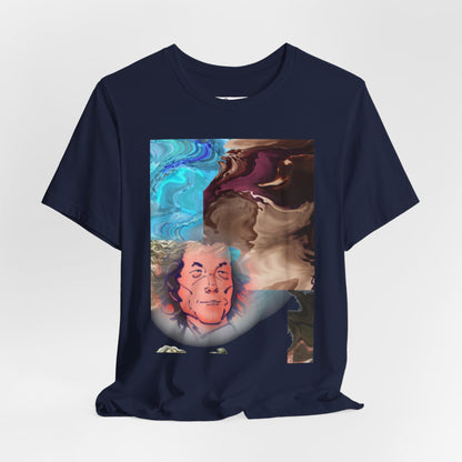 Abstract Portrait Graphic T-Shirt – Modern Art Glitch Face Tee, Streetwear Design