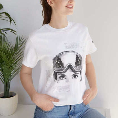 Ski Goggle Eyes Graphic Tee — Retro Motorcycle Racing T‑Shirt